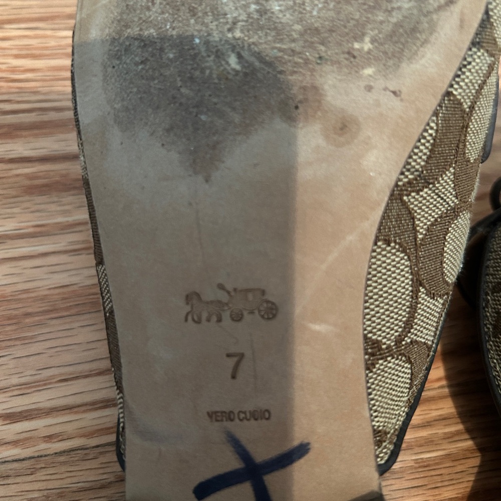 Coach Olive and Black Monogram Mules - Picture 4 of 4